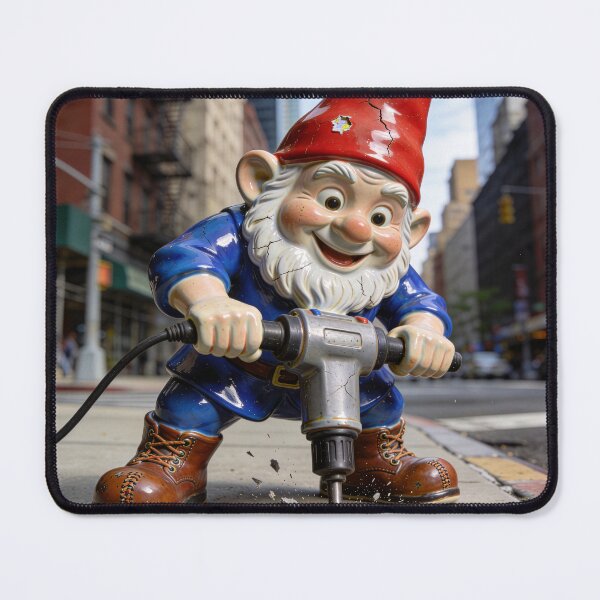 Item preview, Gnome Jackhammers a New York City Sidewalk designed and sold by Tridentulus.