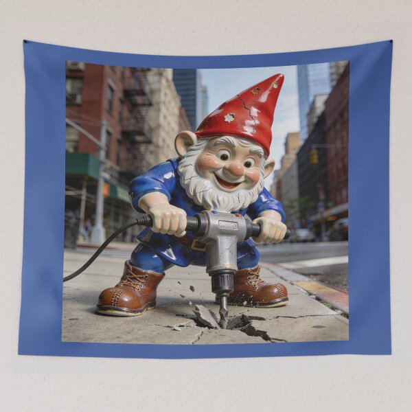 Item preview, Gnome Jackhammers a New York City Sidewalk designed and sold by Tridentulus.