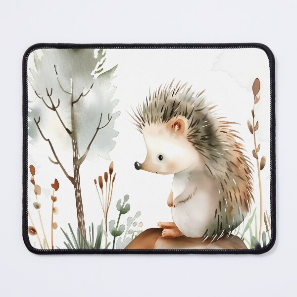 Item preview, Watercolor Hedgehog Woodland Nursery Art designed and sold by WabiSabiSjak.