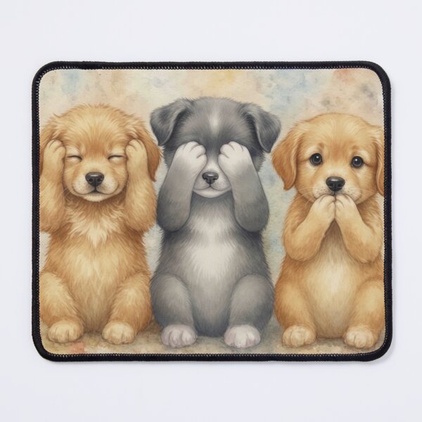 Item preview, 3 Puppies Hear,See, Speak No Evil designed and sold by TinCatOutPost.
