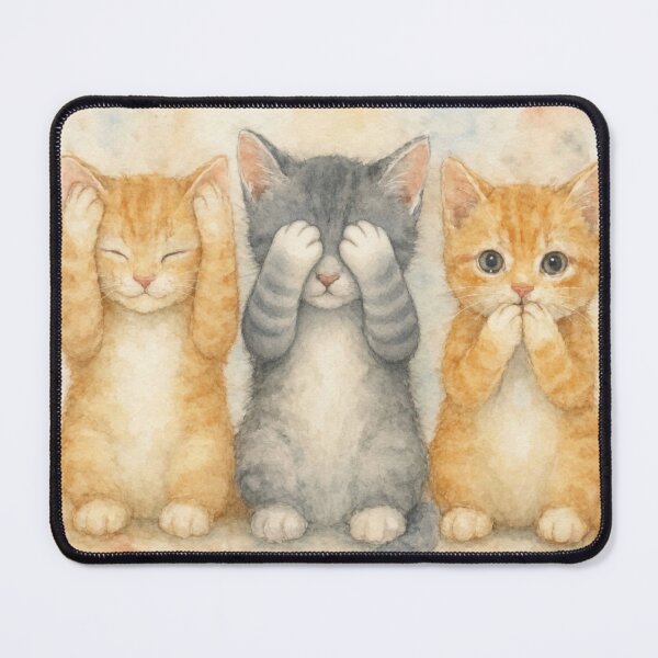 Item preview, 3 Kittens Hear, See, Speak No Evil designed and sold by TinCatOutPost.