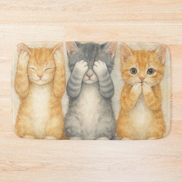 Item preview, 3 Kittens Hear, See, Speak No Evil designed and sold by TinCatOutPost.