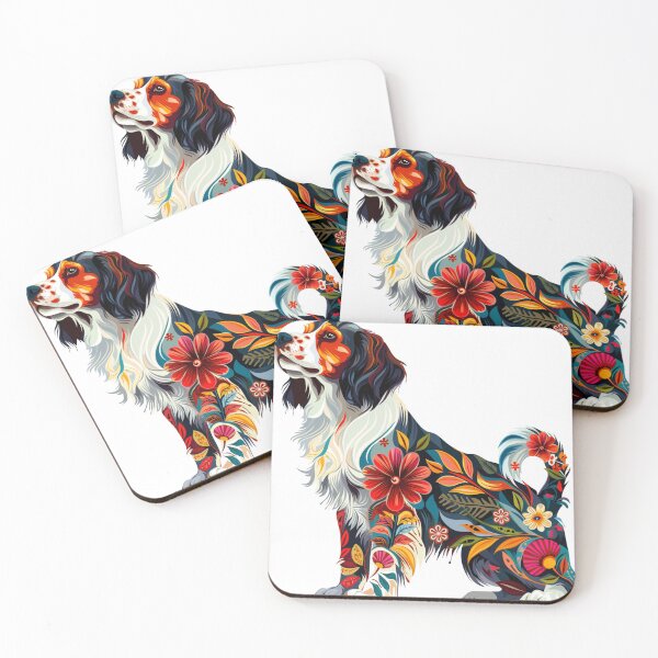 Item preview, Brittany Spaniel with flowers designed and sold by MendaciousMina.