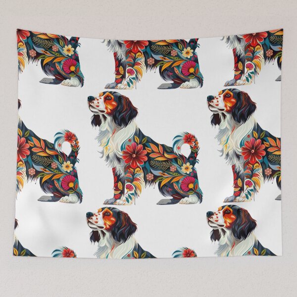 Item preview, Brittany Spaniel with flowers designed and sold by MendaciousMina.