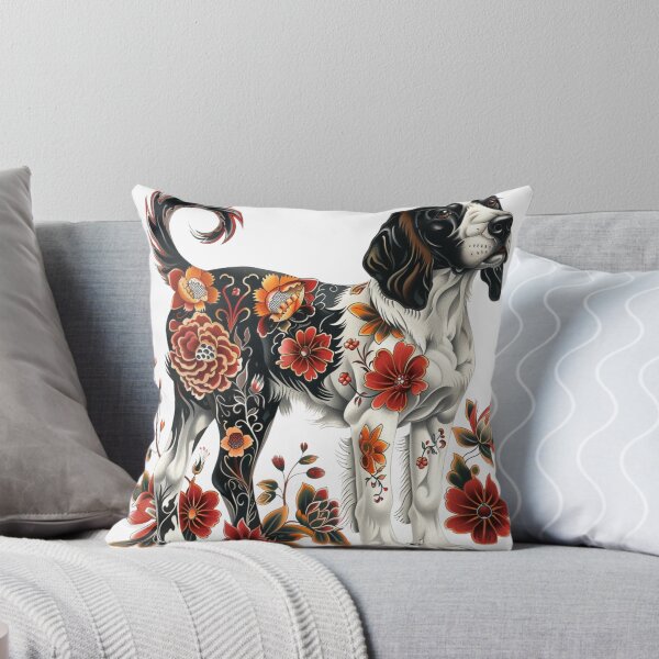 Item preview, Neo-traditional Brittany Spaniel with flowers designed and sold by MendaciousMina.