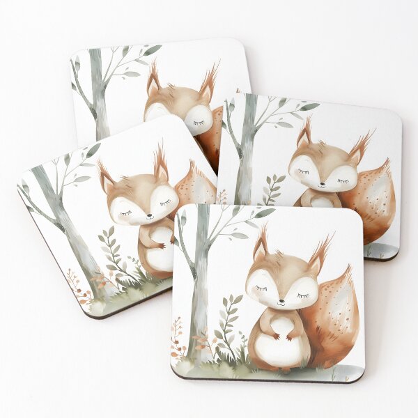 Item preview, Watercolor Squirrel Woodland Nursery Art designed and sold by WabiSabiSjak.