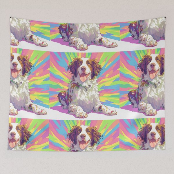 Item preview, Colorful Brittany Spaniel designed and sold by MendaciousMina.