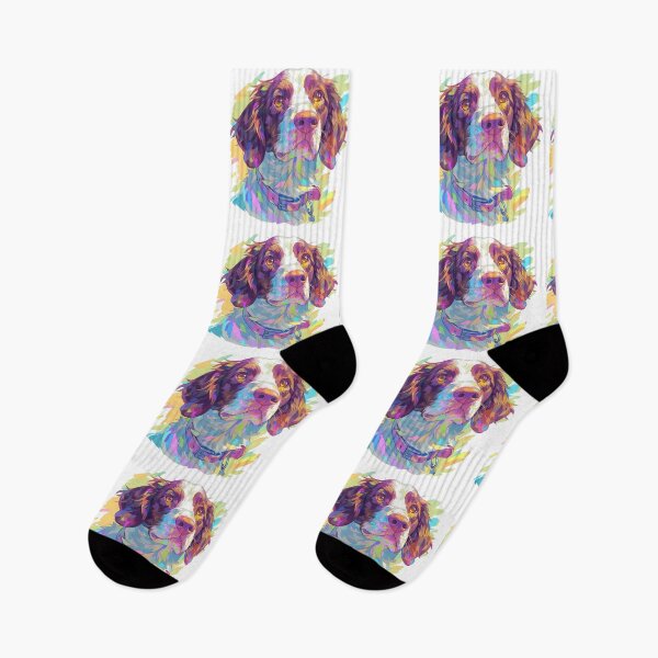 Item preview, Colorful Brittany Spaniel designed and sold by MendaciousMina.