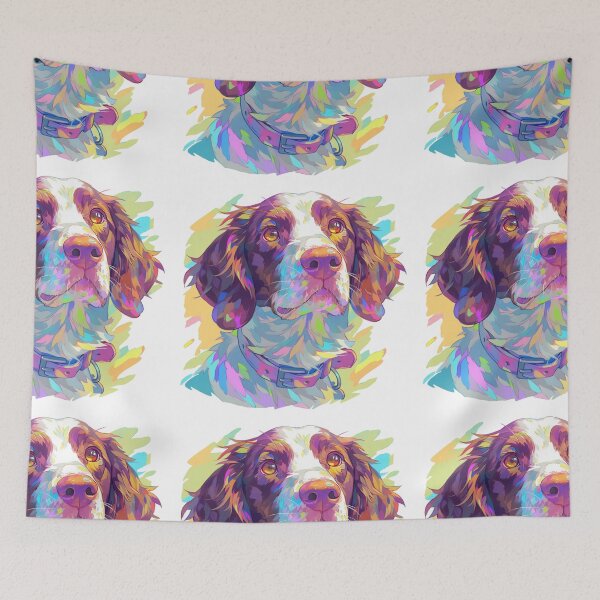 Item preview, Colorful Brittany Spaniel designed and sold by MendaciousMina.