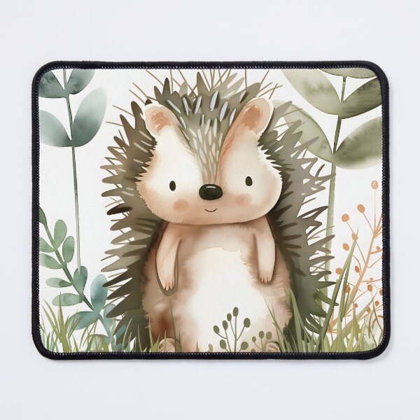 Item preview, Cute Watercolor Hedgehog Woodland Nursery Art designed and sold by WabiSabiSjak.