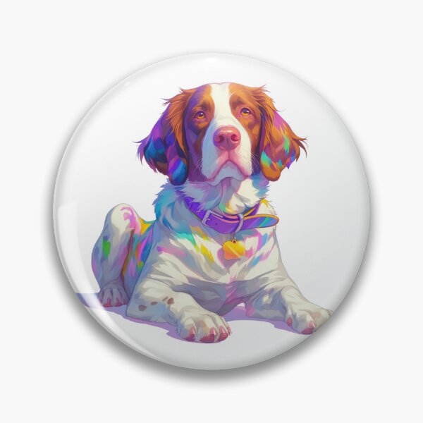 Item preview, Colorful Brittany Spaniel designed and sold by MendaciousMina.