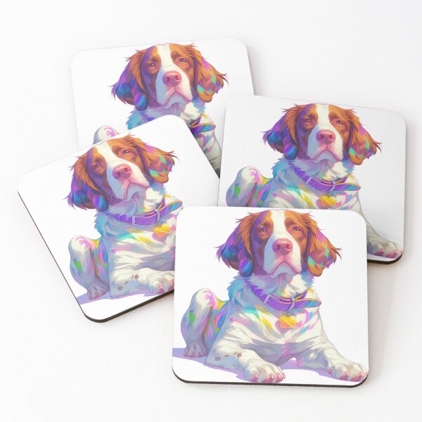 Item preview, Colorful Brittany Spaniel designed and sold by MendaciousMina.