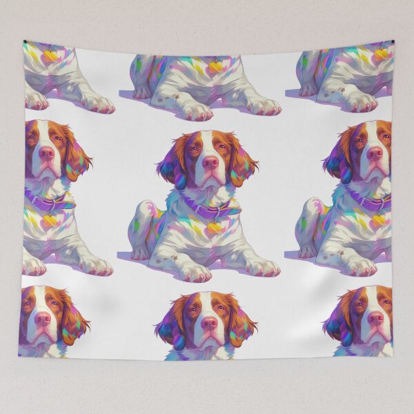 Item preview, Colorful Brittany Spaniel designed and sold by MendaciousMina.