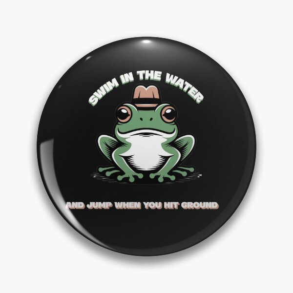 Item preview, Frog with Hat Swim in Water Jump on Ground Design designed and sold by Tsugraf Designs.