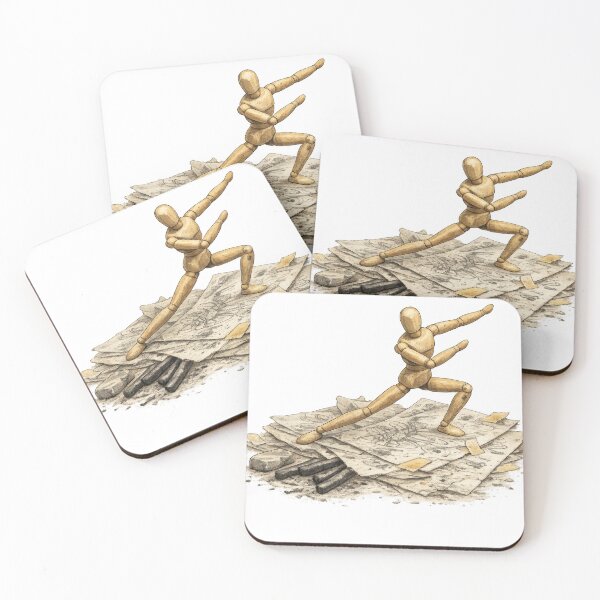 Item preview, Wooden Artist Mannequin Striking Pose on Money designed and sold by jgvisualarts.