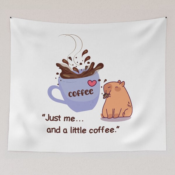 Item preview, Silent Coffee Mode – Introvert Capybara Vibes designed and sold by Dinaelsherkawy.