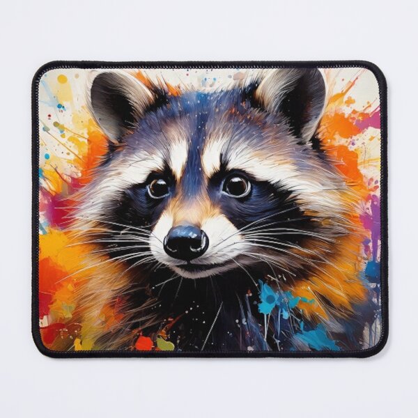 Item preview, Vibrant Watercolor Raccoon Art – Colorful Abstract Trash Panda Splash designed and sold by CattlettArt.
