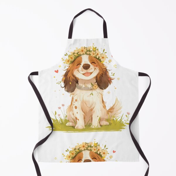 Item preview, Cute Brittany Spaniel with a flower crown designed and sold by MendaciousMina.