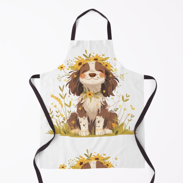 Item preview, Cute Brittany Spaniel with a flower crown designed and sold by MendaciousMina.
