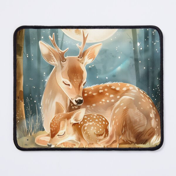 Item preview, Watercolor Deer and Fawn Woodland Nursery Art designed and sold by WabiSabiSjak.