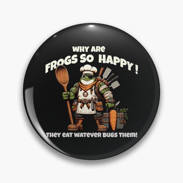 Item preview, Frog Chef Pun Why Are Frogs So Happy Eating Bugs designed and sold by Tsugraf Designs.