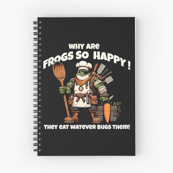 Item preview, Frog Chef Pun Why Are Frogs So Happy Eating Bugs designed and sold by Tsugraf Designs.