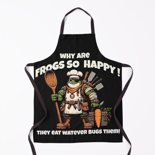 Item preview, Frog Chef Pun Why Are Frogs So Happy Eating Bugs designed and sold by Tsugraf Designs.