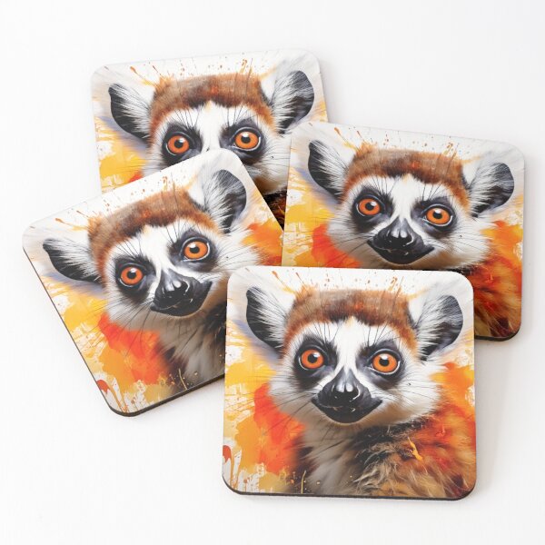 Item preview, Vibrant Watercolor Lemur Art – Colorful Ring-Tailed Lemur Splash Painting designed and sold by CattlettArt.