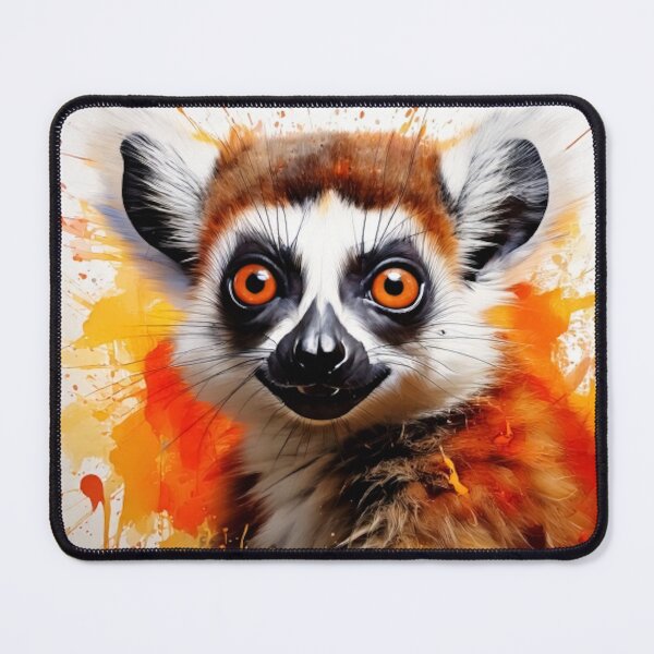 Item preview, Vibrant Watercolor Lemur Art – Colorful Ring-Tailed Lemur Splash Painting designed and sold by CattlettArt.