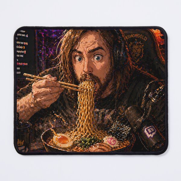 Item preview, Asmongold Devours Ramen designed and sold by Geralthewhite.