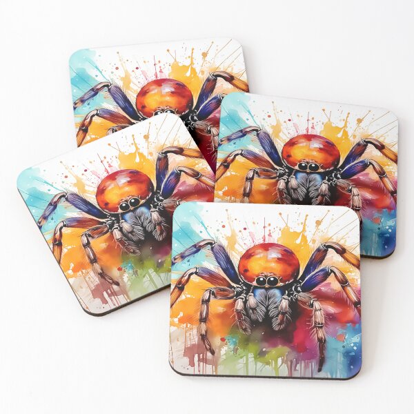 Item preview, Vibrant Watercolor Spider Art – Colorful Abstract Arachnid Splash Painting designed and sold by CattlettArt.