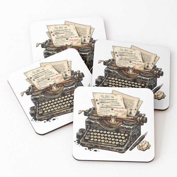 Item preview, Vintage Gothic Typewriter with Papers and Quill designed and sold by jgvisualarts.