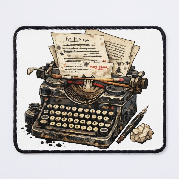 Item preview, Vintage Gothic Typewriter with Papers and Quill designed and sold by jgvisualarts.