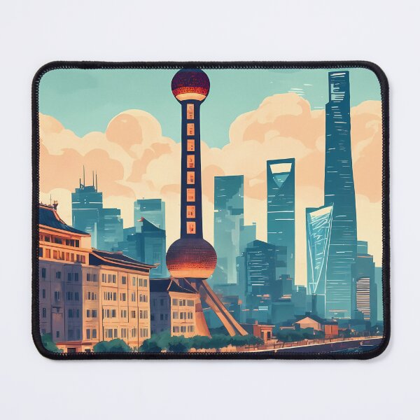 Item preview, The Bund Skyline Shanghai 2D Travel Illustration Landscape China designed and sold by JacksoonLester.