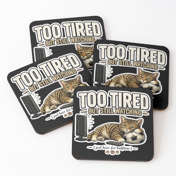 Item preview, Too Tired But Still Watching Cat Meme Shirt | Funny Soccer Cat TV Fan Gift Idea designed and sold by Serene Whiskers.