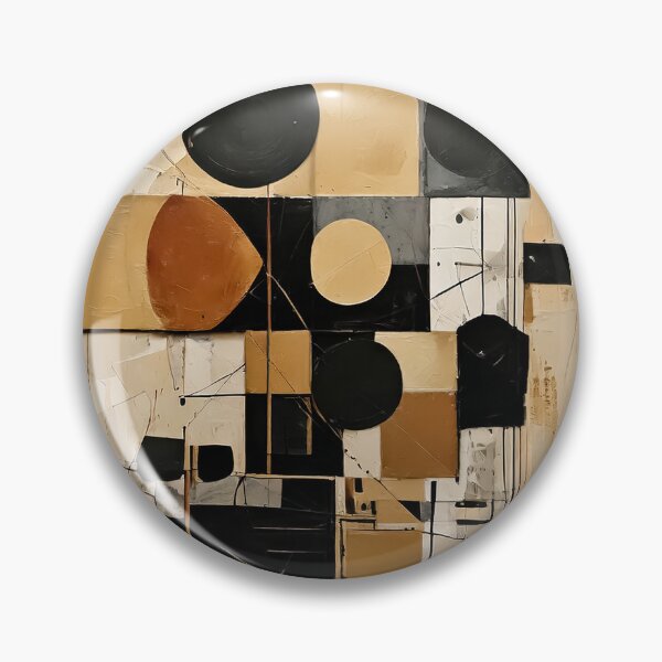 Item preview, Mid Century Modern Painting - Geometric Earth Tones - Retro Shapes Browns & tan - MCM designed and sold by CattlettArt.