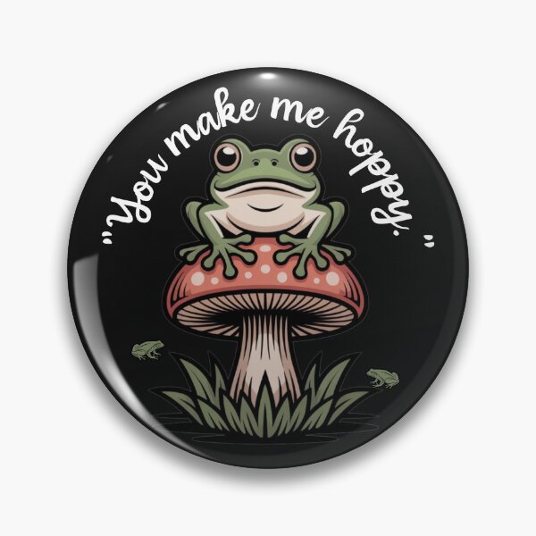 Item preview, You Make Me Hoppy Frog Mushroom Cute Pun designed and sold by Tsugraf Designs.