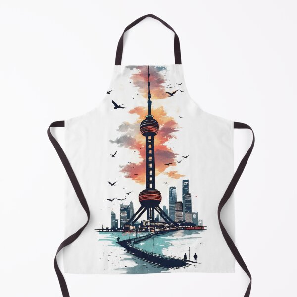 Item preview, The Bund Shanghai Negative Space Skyline Minimal Travel Art designed and sold by JacksoonLester.