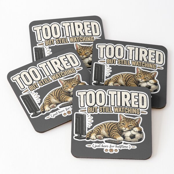 Item preview,  Too Tired But Still Watching Cat Meme Shirt | Funny Soccer Cat TV Fan Gift Idea designed and sold by Serene Whiskers.