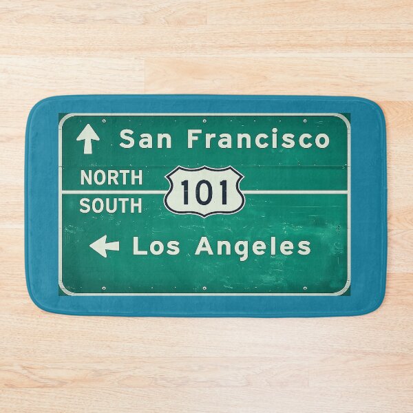 Item preview, Highway 101 Sign – San Francisco / Los Angeles Directional Road Sign, California Vintage Style designed and sold by PIXEL POP DESIGNS - Beyond the Norm!.