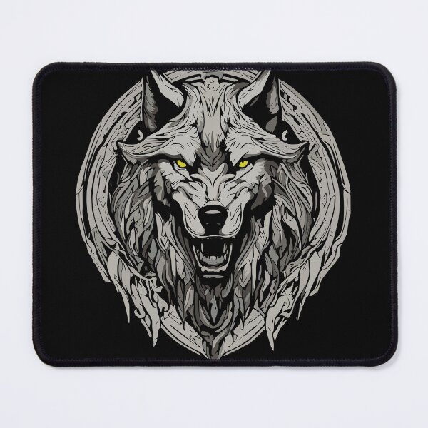 Item preview, Viking Wolf Head Norse Mythology Art designed and sold by RamyGallery.