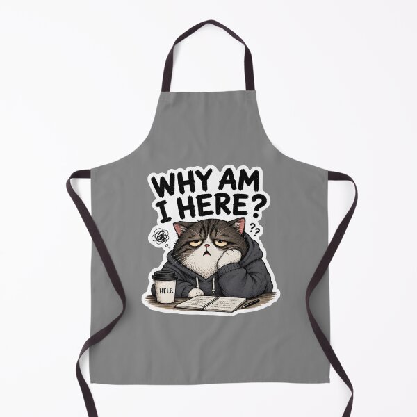 Item preview, Why Am I Here Cat Sticker | Funny Confused Cat Meme | Relatable Mood designed and sold by K-Vibe Design Studio.