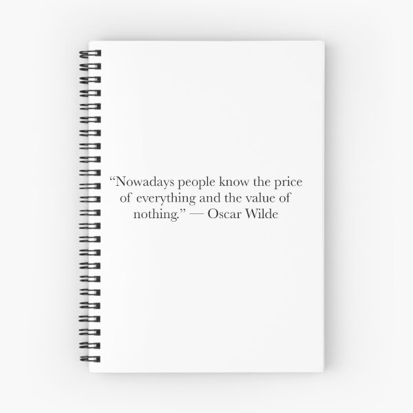 Item preview, Oscar Wilde Quote – Price of Everything Value of Nothing Typography Design designed and sold by The Prose Atelier.