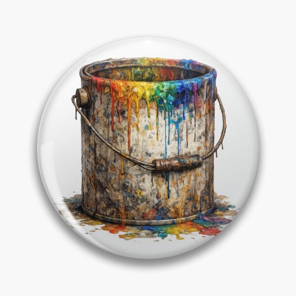Item preview, Rustic Paint Bucket Colorful Drip Splash designed and sold by jgvisualarts.