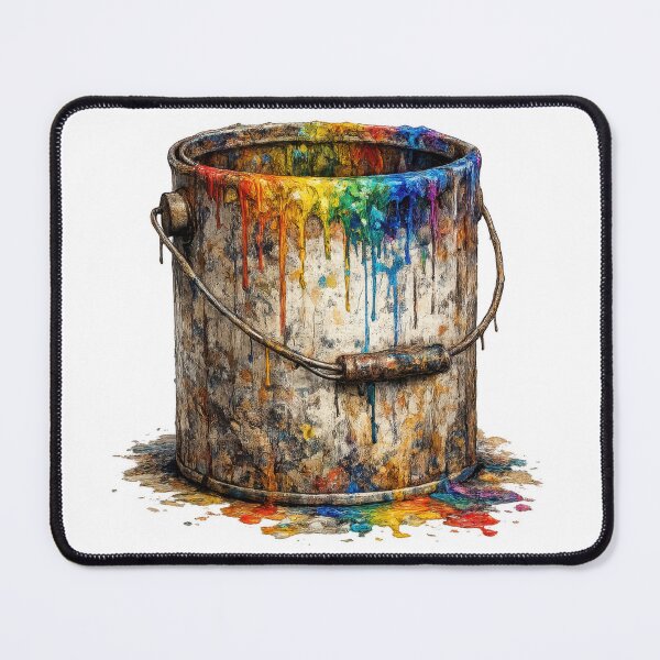 Item preview, Rustic Paint Bucket Colorful Drip Splash designed and sold by jgvisualarts.