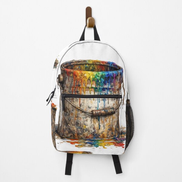 Item preview, Rustic Paint Bucket Colorful Drip Splash designed and sold by jgvisualarts.