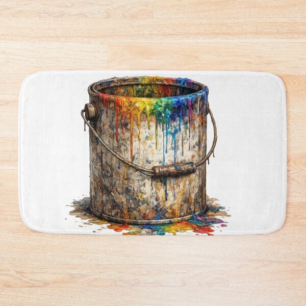 Item preview, Rustic Paint Bucket Colorful Drip Splash designed and sold by jgvisualarts.