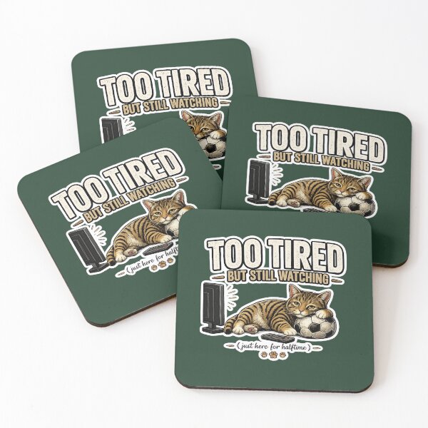 Item preview,  Too Tired But Still Watching Cat Meme Shirt | Funny Soccer Cat TV Fan Gift Idea designed and sold by Serene Whiskers.