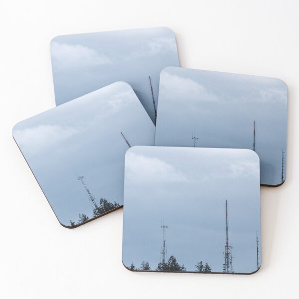 Item preview, Three Communications Towers against cloudy sky vertical designed and sold by lisavonbiela.