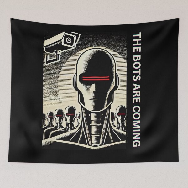 Item preview, Powered by AI Robot Design Futuristic Artificial Intelligence Tech Aesthetic Machine Learning Cyberpunk Graphic designed and sold by TEEJAMBOREE.